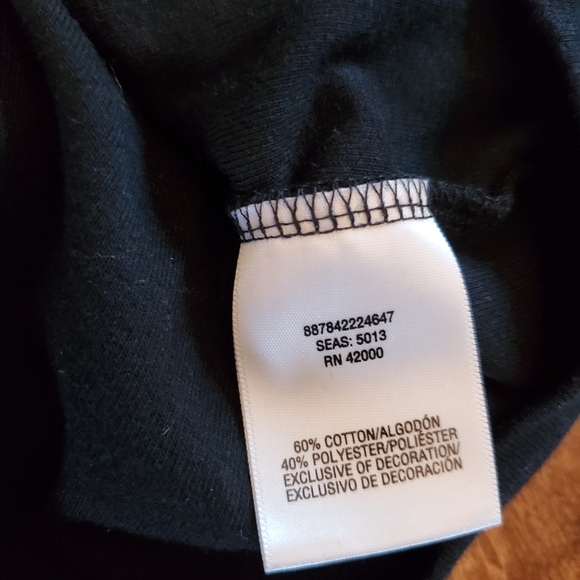 Basic Editions Black & Gold 3/4 Sleeve T-Shirt Top - Picture 10 of 11